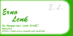 erno lenk business card